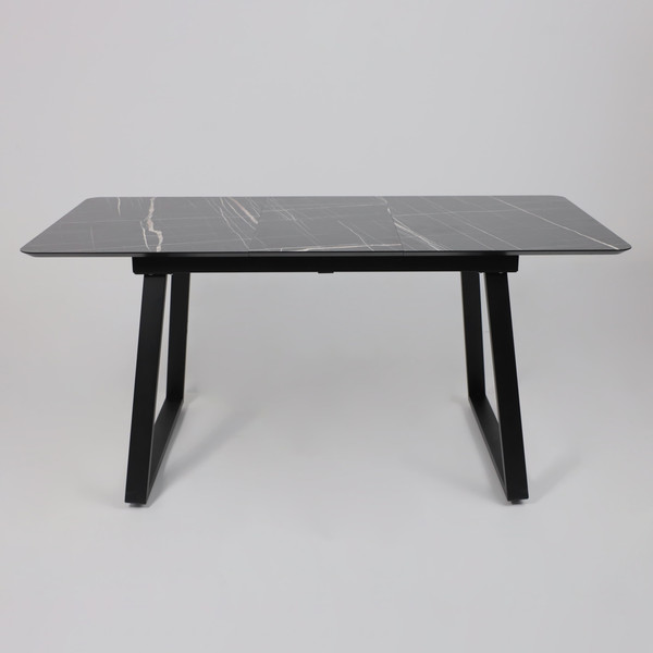 Изображение товара Обеденный стол LEPREMO AV 1208 HPL+МДФ раздвижной 1200-1600x800 (черный тунис/черный)