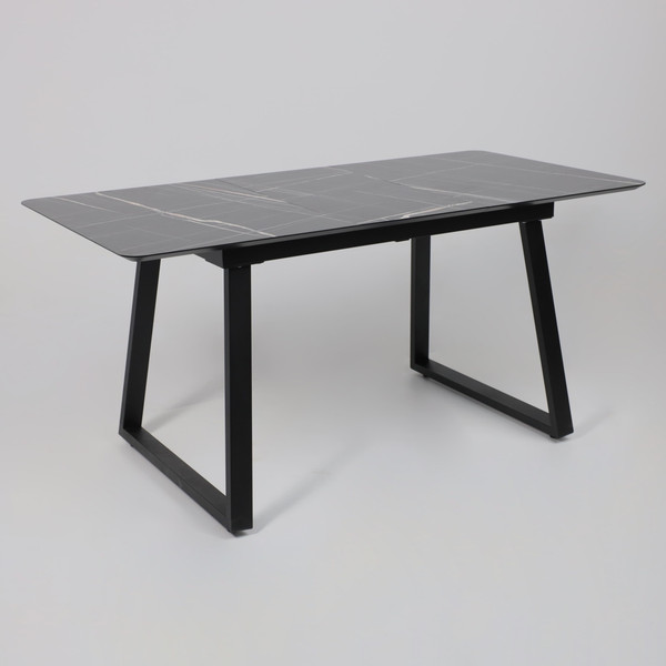 Изображение товара Обеденный стол LEPREMO AV 1208 HPL+МДФ раздвижной 1200-1600x800 (черный тунис/черный)