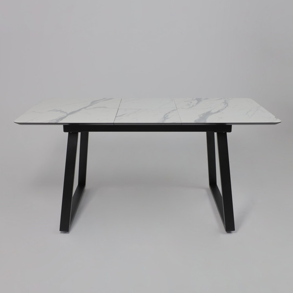 Изображение товара Обеденный стол LEPREMO AV 1208 HPL+МДФ раздвижной 1200-1600x800 (мрамор белый/черный)