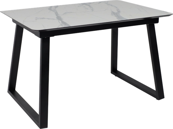 Изображение товара Обеденный стол LEPREMO AV 1208 HPL+МДФ раздвижной 1200-1600x800 (мрамор белый/черный)