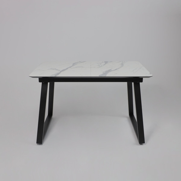 Изображение товара Обеденный стол LEPREMO AV 1208 HPL+МДФ раздвижной 1200-1600x800 (мрамор белый/черный)