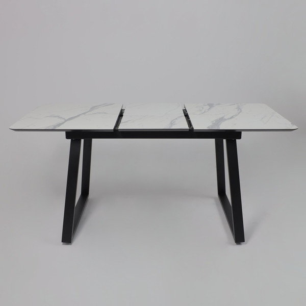 Изображение товара Обеденный стол LEPREMO AV 1208 HPL+МДФ раздвижной 1200-1600x800 (мрамор белый/черный)