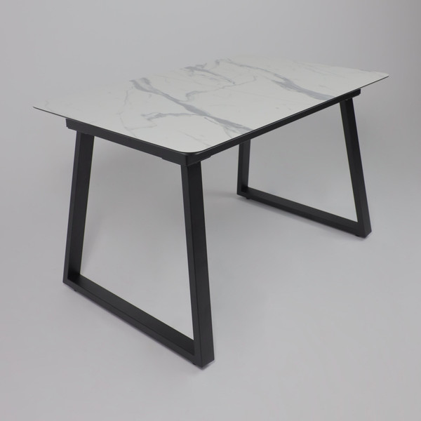 Изображение товара Обеденный стол LEPREMO AV 1208 HPL+МДФ раздвижной 1200-1600x800 (мрамор белый/черный)