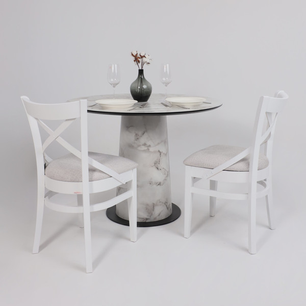 Изображение товара Обеденный стол LEPREMO AV 1317 HPL+МДФ 1000 (виктори натуральный/черный)