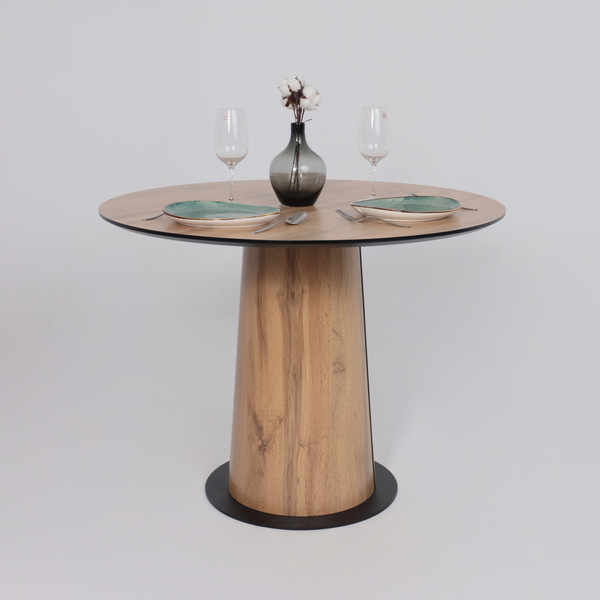 Изображение товара Обеденный стол LEPREMO AV 1317 HPL+МДФ 1000 (дуб вотан/черный)