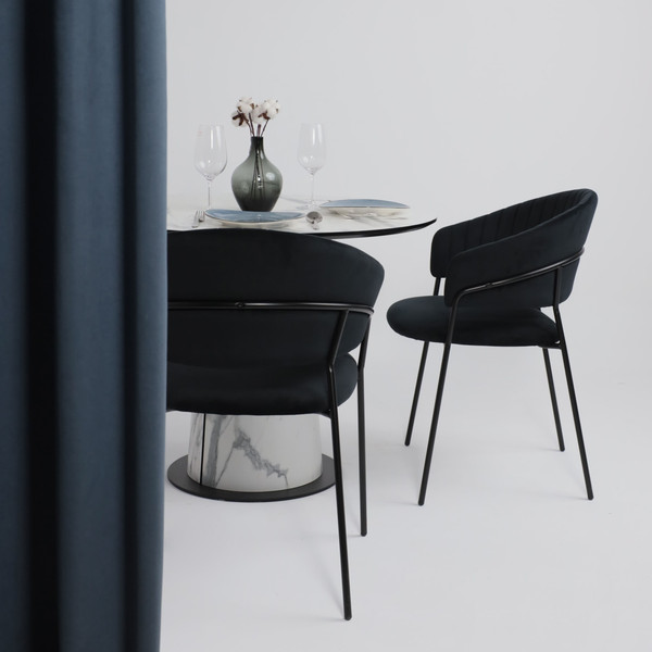 Изображение товара Обеденный стол LEPREMO AV 1317 HPL+МДФ 1000 (мрамор белый/черный)