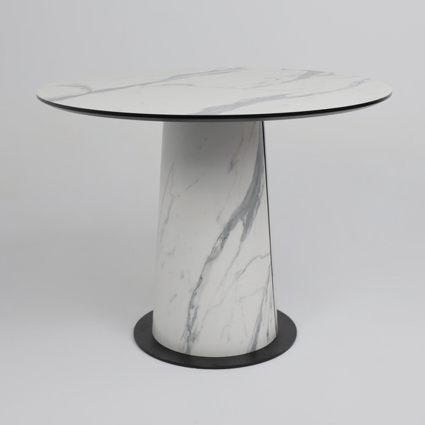 Изображение товара Обеденный стол LEPREMO AV 1317 HPL+МДФ 1000 (мрамор белый/черный)