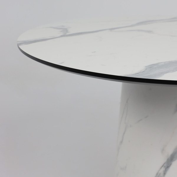 Изображение товара Обеденный стол LEPREMO AV 1317 HPL+МДФ 1000 (мрамор белый/черный)