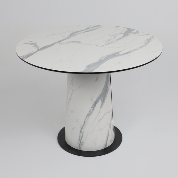 Изображение товара Обеденный стол LEPREMO AV 1317 HPL+МДФ 1000 (мрамор белый/черный)