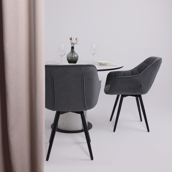 Изображение товара Обеденный стол LEPREMO AV 1317 HPL+МДФ 1200 (мрамор белый/черный)