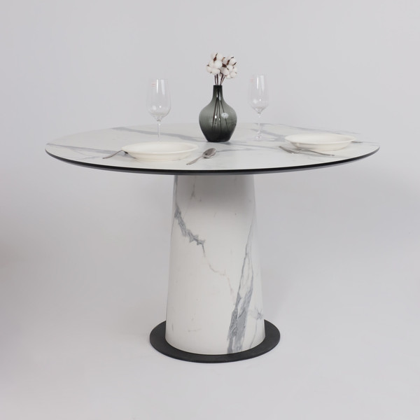 Изображение товара Обеденный стол LEPREMO AV 1317 HPL+МДФ 1200 (мрамор белый/черный)