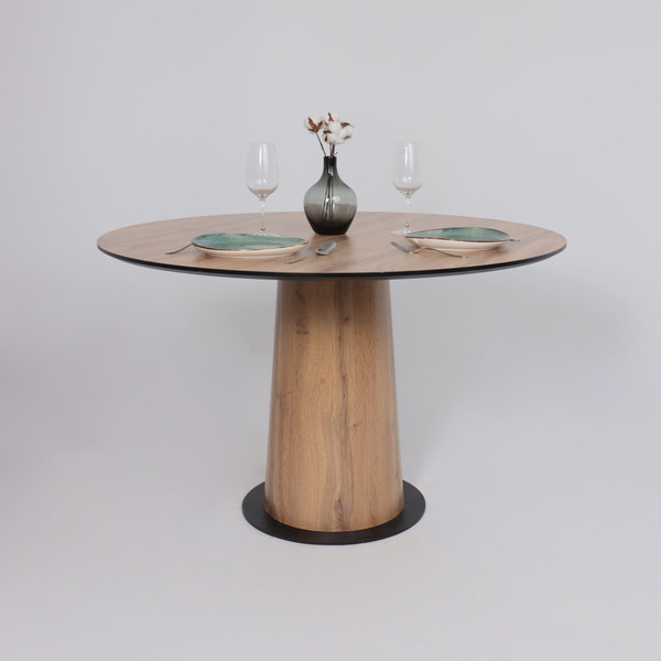 Изображение товара Обеденный стол LEPREMO AV 1317 HPL+МДФ 1200 (дуб вотан/черный)