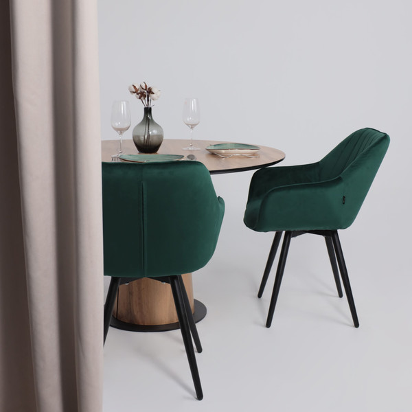 Изображение товара Обеденный стол LEPREMO AV 1317 HPL+МДФ 1200 (дуб вотан/черный)