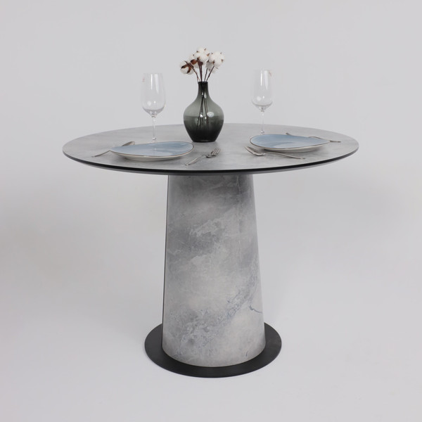 Изображение товара Обеденный стол LEPREMO AV 1317 HPL+МДФ 1000 (мрамор марквина синий/черный)