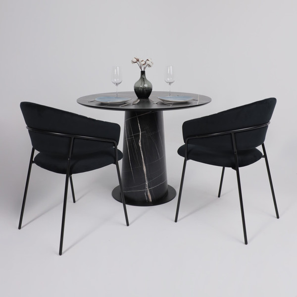 Изображение товара Обеденный стол LEPREMO AV 1317 HPL+МДФ 1000 (черный тунис/черный)