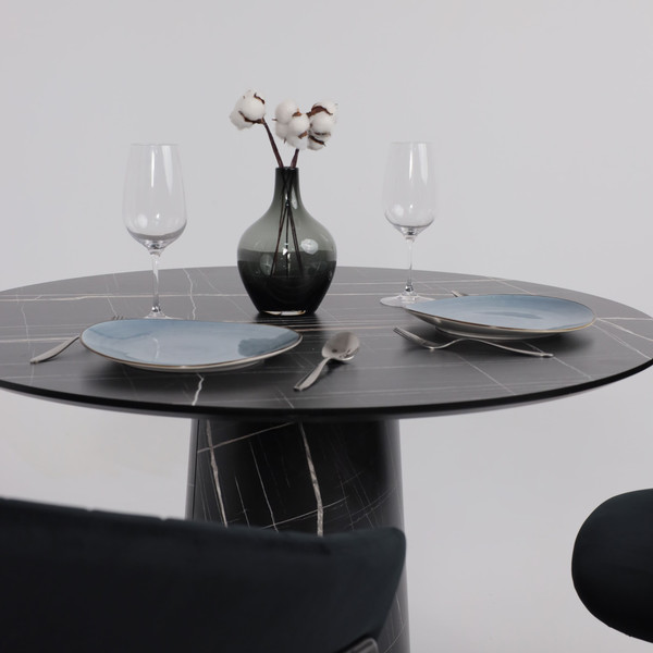 Изображение товара Обеденный стол LEPREMO AV 1317 HPL+МДФ 1000 (черный тунис/черный)