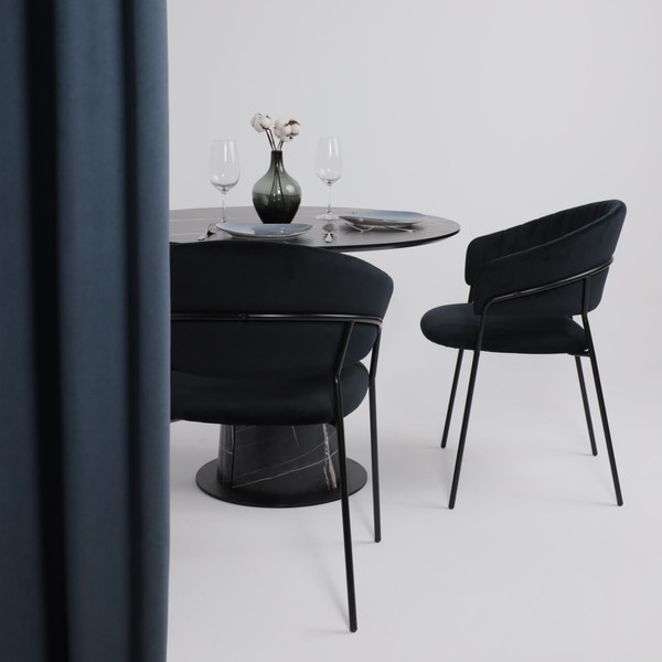 Изображение товара Обеденный стол LEPREMO AV 1317 HPL+МДФ 1000 (черный тунис/черный)