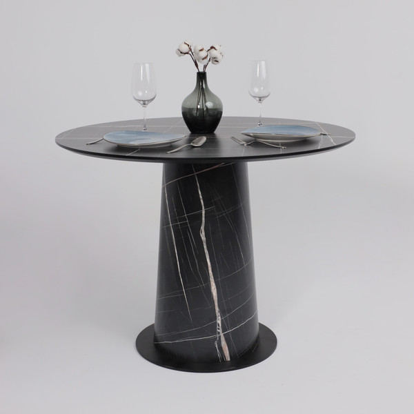 Изображение товара Обеденный стол LEPREMO AV 1317 HPL+МДФ 1000 (черный тунис/черный)