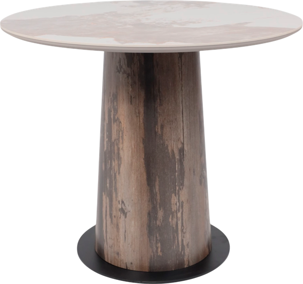 Изображение товара Обеденный стол LEPREMO AV 2317 МДФ+керамика 900 (белый глянцевый Pandora/черный+HPL ипанема)