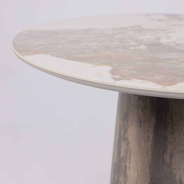 Изображение товара Обеденный стол LEPREMO AV 2317 МДФ+керамика 900 (белый глянцевый Pandora/черный+HPL ипанема)