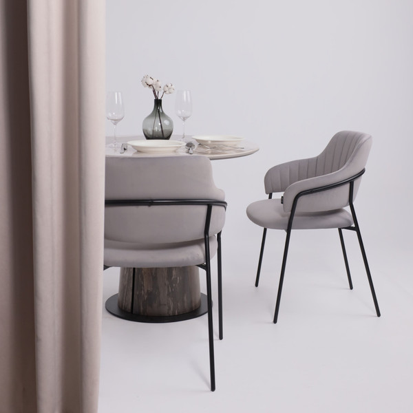 Изображение товара Обеденный стол LEPREMO AV 2317 МДФ+керамика 900 (белый глянцевый Pandora/черный+HPL ипанема)