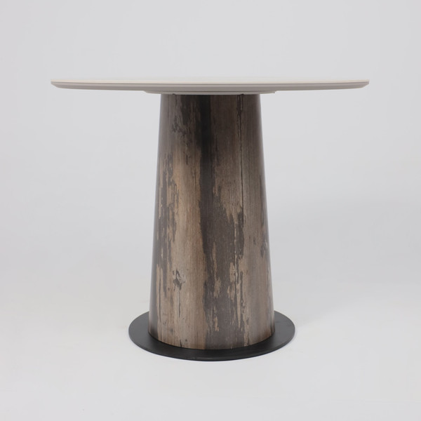 Изображение товара Обеденный стол LEPREMO AV 2317 МДФ+керамика 900 (белый глянцевый Pandora/черный+HPL ипанема)