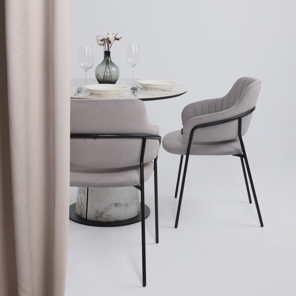 Изображение товара Обеденный стол LEPREMO AV 2317 МДФ+керамика 900 (натуральный глянцевый Gold Jade/черный+HPL виктори натуральный)