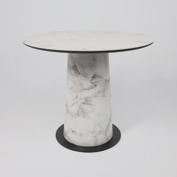 Изображение товара Обеденный стол LEPREMO AV 2317 МДФ+керамика 900 (натуральный глянцевый Gold Jade/черный+HPL виктори натуральный)