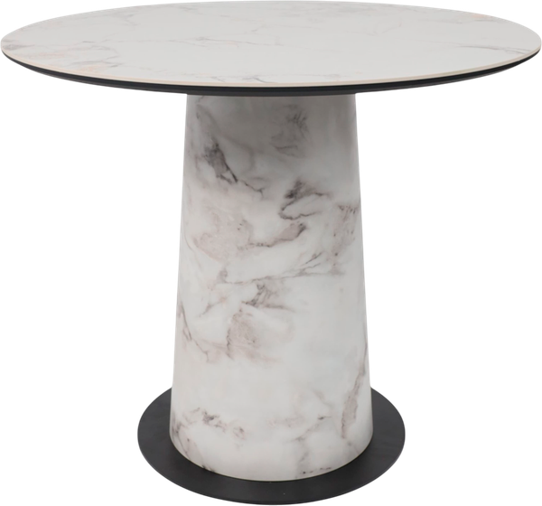 Изображение товара Обеденный стол LEPREMO AV 2317 МДФ+керамика 900 (натуральный глянцевый Gold Jade/черный+HPL виктори натуральный)