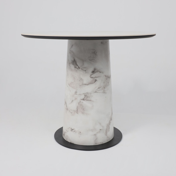 Изображение товара Обеденный стол LEPREMO AV 2317 МДФ+керамика 900 (натуральный глянцевый Gold Jade/черный+HPL виктори натуральный)