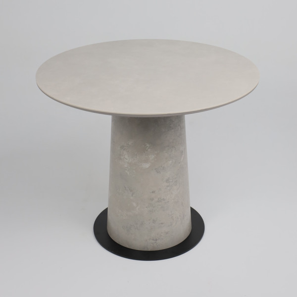 Изображение товара Обеденный стол LEPREMO AV 2317 МДФ+керамика 900 (серый матовый Carmen Light Grey/черный+HPL бетао)