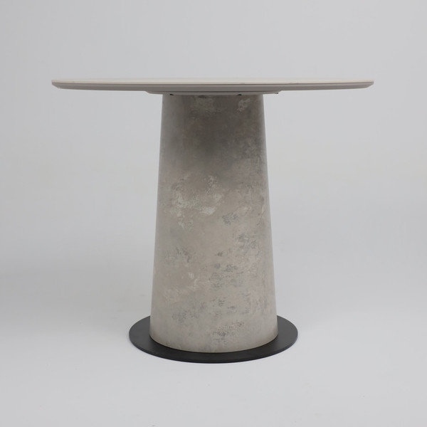 Изображение товара Обеденный стол LEPREMO AV 2317 МДФ+керамика 900 (серый матовый Carmen Light Grey/черный+HPL бетао)