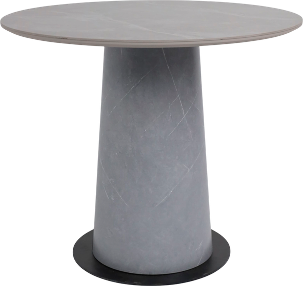 Изображение товара Обеденный стол LEPREMO AV 2317 МДФ+керамика 900 (серый матовый Larka Grey/черный+HPL Будда)