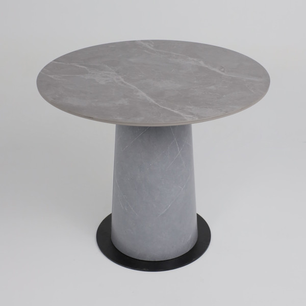 Изображение товара Обеденный стол LEPREMO AV 2317 МДФ+керамика 900 (серый матовый Larka Grey/черный+HPL Будда)