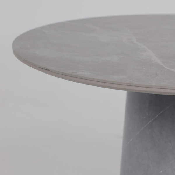 Изображение товара Обеденный стол LEPREMO AV 2317 МДФ+керамика 900 (серый матовый Larka Grey/черный+HPL Будда)