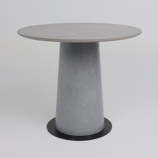 Изображение товара Обеденный стол LEPREMO AV 2317 МДФ+керамика 900 (серый матовый Larka Grey/черный+HPL Будда)