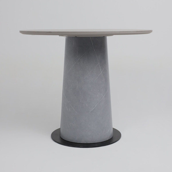 Изображение товара Обеденный стол LEPREMO AV 2317 МДФ+керамика 900 (серый матовый Larka Grey/черный+HPL Будда)