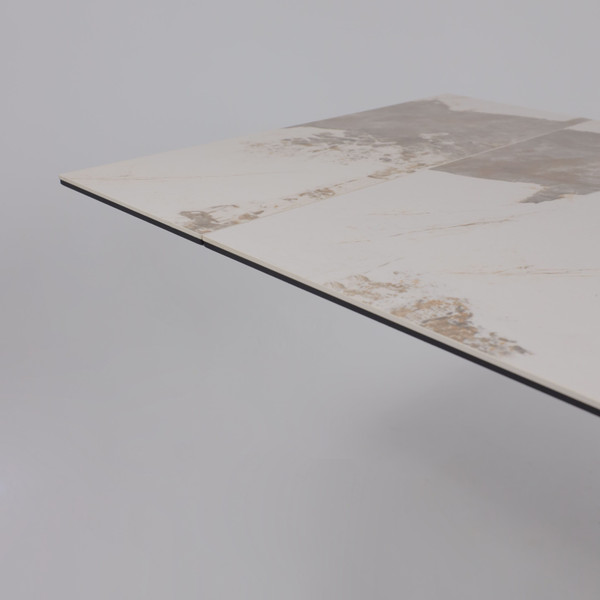 Изображение товара Обеденный стол LEPREMO AV 2111 МДФ+керамика раздвижной 1200-1800x800 (белый глянцевый Pandora/черный)