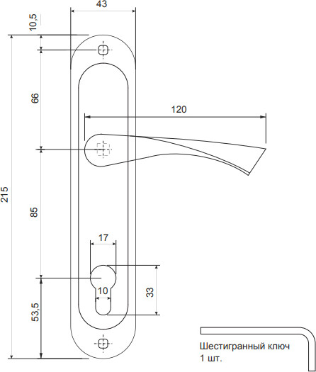 Изображение товара Ручка дверная VELA 85.0123-CR (хром)