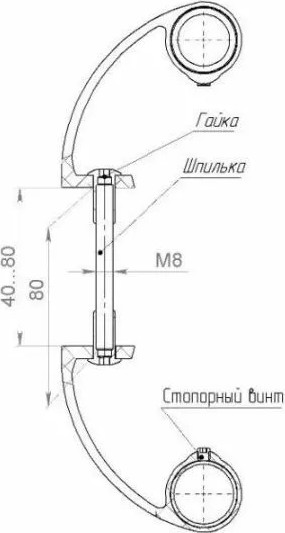 Изображение товара Ручка дверная ЛДМ-Сталь АРД-02 (500мм) 9005 (черный)