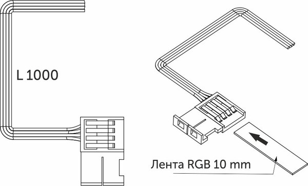 Изображение товара Шнур соединительный для светодиодной ленты AKS 78 716 (1м)