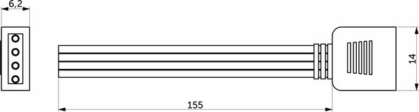 Изображение товара Шнур соединительный для светодиодной ленты AKS 113 486 (15см)
