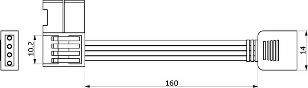Изображение товара Шнур соединительный для светодиодной ленты AKS 113 485 (15см)