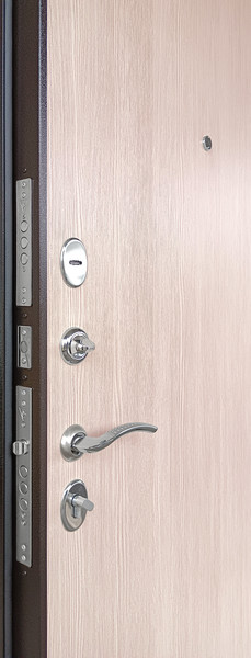 Изображение товара Входная дверь Промет Марс 3 96x205 (правая, беленый дуб/антик медь)