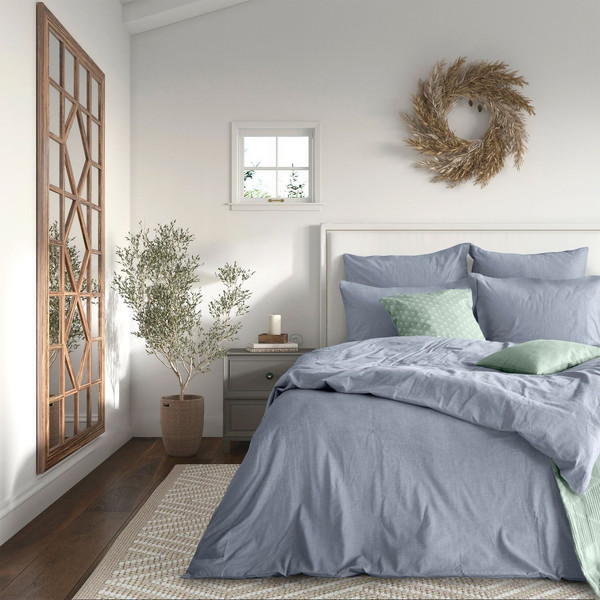 Изображение товара Комплект постельного белья Verossa Melange 1.5сп / 775846 (50x70, Indigo)