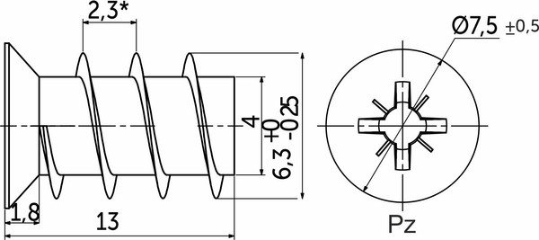 Изображение товара Шуруп AKS Euro ES 6.3x13 / 35 209 (10 шт)