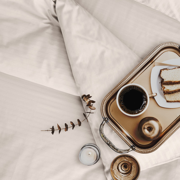 Изображение товара Простыня Verossa Stripe на резинке 180x200x20 / 925746 (Antique White)