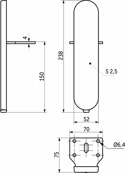 Изображение товара Опора мебельная AKS Cosmo h150 / 112 846 (черный матовый)
