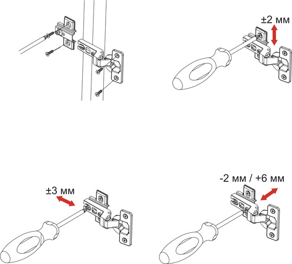 Изображение товара Петля мебельная AKS Внутренняя с пружиной 45мм h0 Slide-On / 11 245