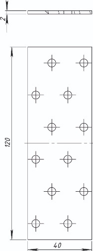 Изображение товара Пластина соединительная Металлист Крепежная 40x120 ГОЦ